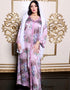 Dubai Jalabiya Floral Print Arabic Abaya for Women